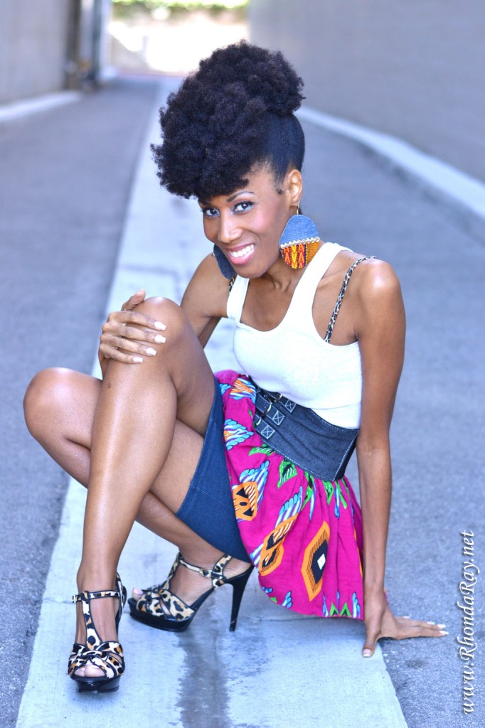 Rhonda Ray, spikes, Kente, skirt, Afrolicious